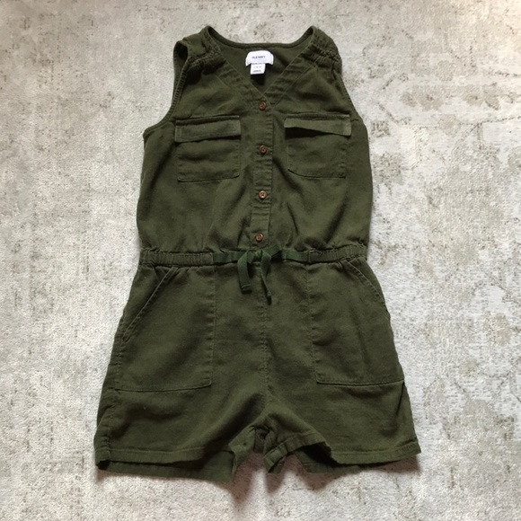 Old Navy Other - Old Navy Utility Style Linen Tank Shorts Romper in olive green size L 10-12
